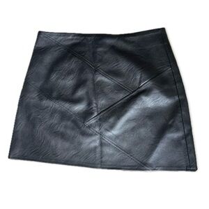 Topshop Black Faux Leather Mini Skirt